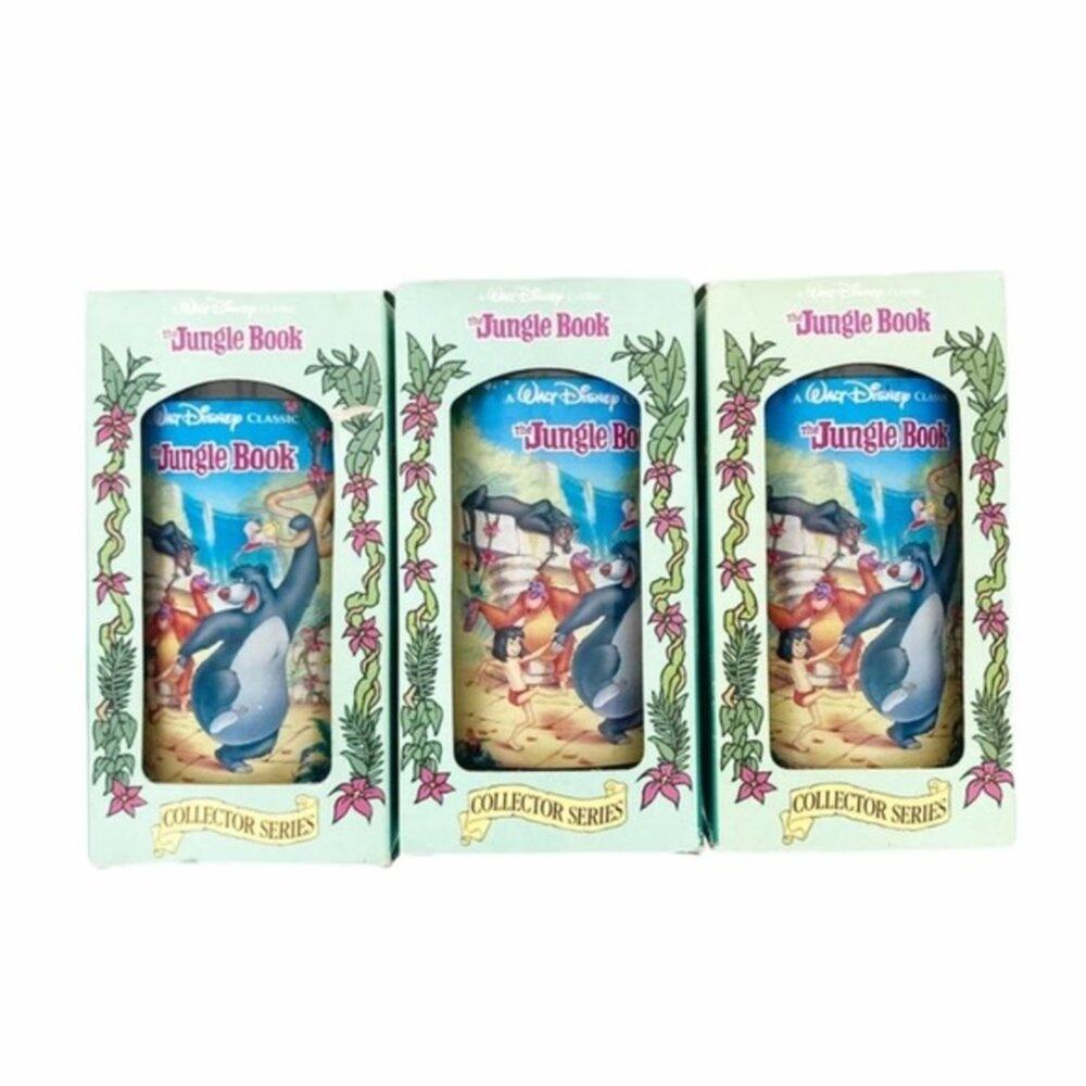 Vintage '94 Burger King Disney Jungle Book Collector Series Plastic Cup Lot of 3